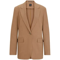 Boss Jasena Regular-Fit Linen Jacket in Beige
