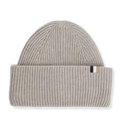 Boss Laura Ribbed Beanie in Grey