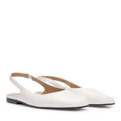 Boss Leather Ballet Flats in Natural