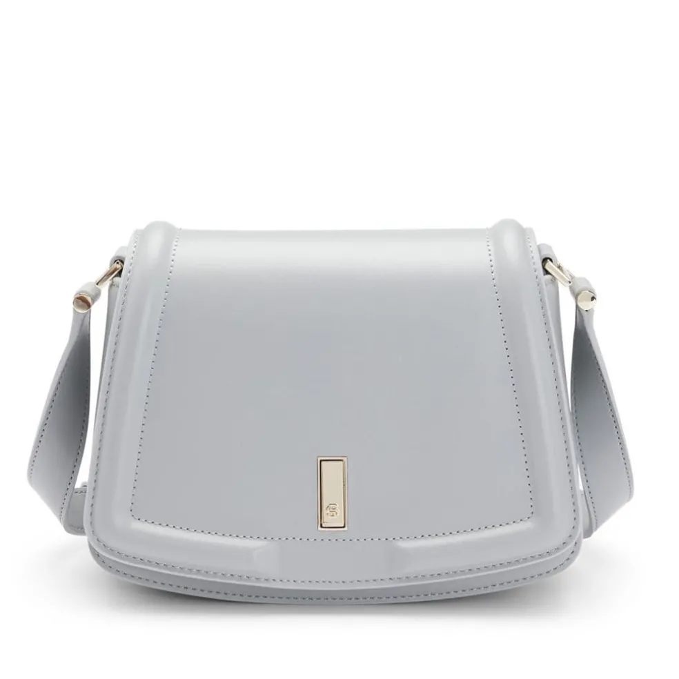Boss Leather Saddle Bag in Grey