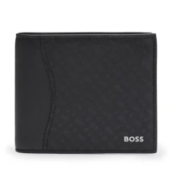 Boss Logo Embellish Billfold Wallet in Black