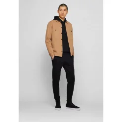 Boss Logo Patch Hoodie in Black