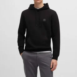 Boss Logo Patch Hoodie in Black