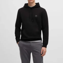 Boss Logo Patch Hoodie in Black