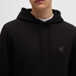 Boss Logo Patch Hoodie in Black