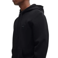 Boss Logo Patch Hoodie in Black