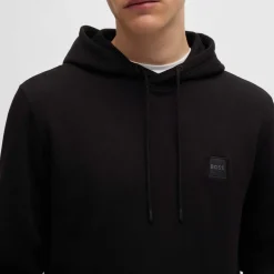 Boss Logo Patch Hoodie in Black