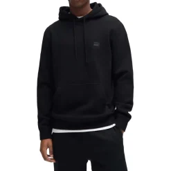 Boss Logo Patch Hoodie in Black