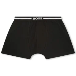 Boss Logo Print Boxer Brief in Black