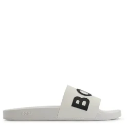 Boss Logo Sliders in White