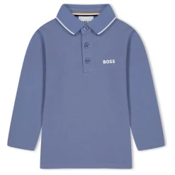 Boss Long Sleeve Polo Shirt in Grey