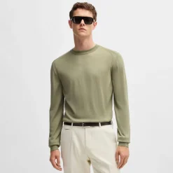 Boss L-Overo Regular-Fit Sweater in Green