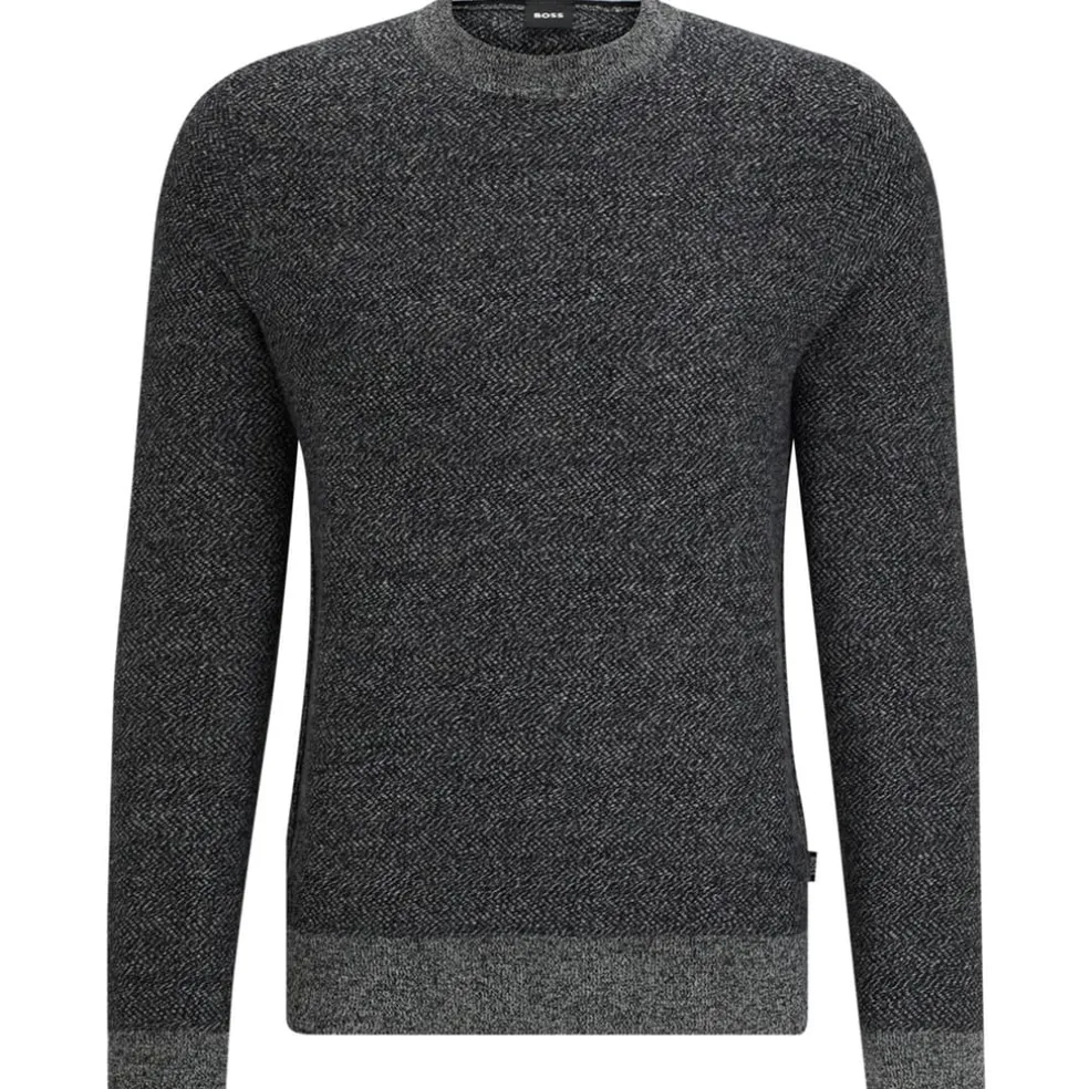 Boss Marameo Crew Neck Regular Fit Sweater in Black