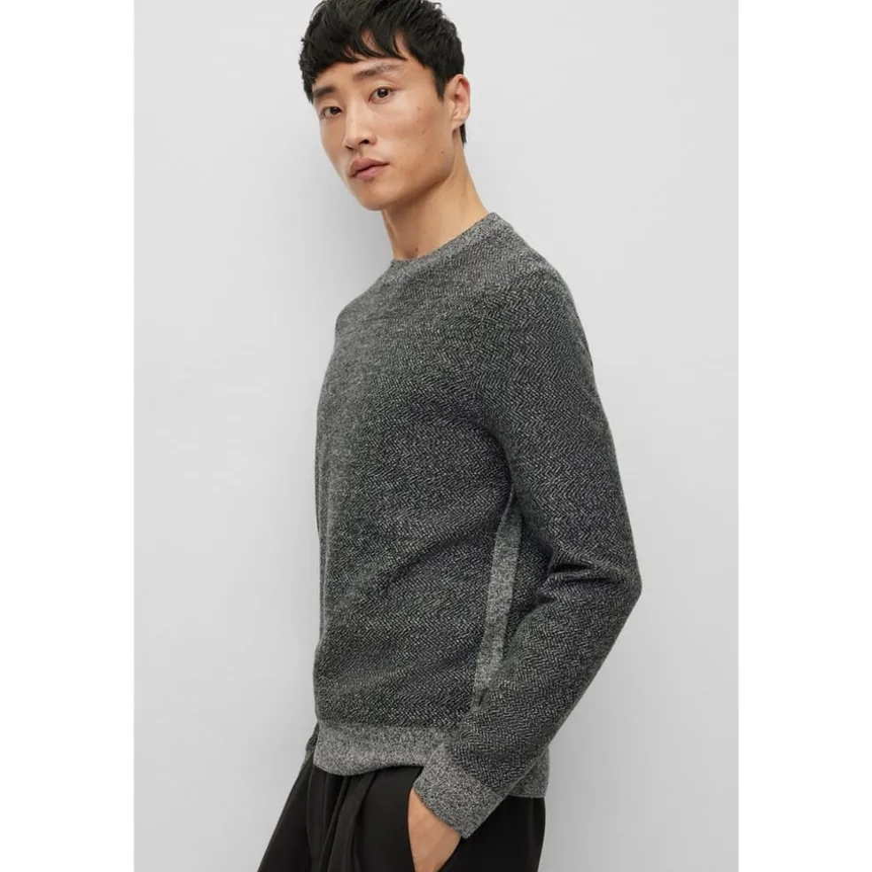 Boss Marameo Crew Neck Regular Fit Sweater in Black
