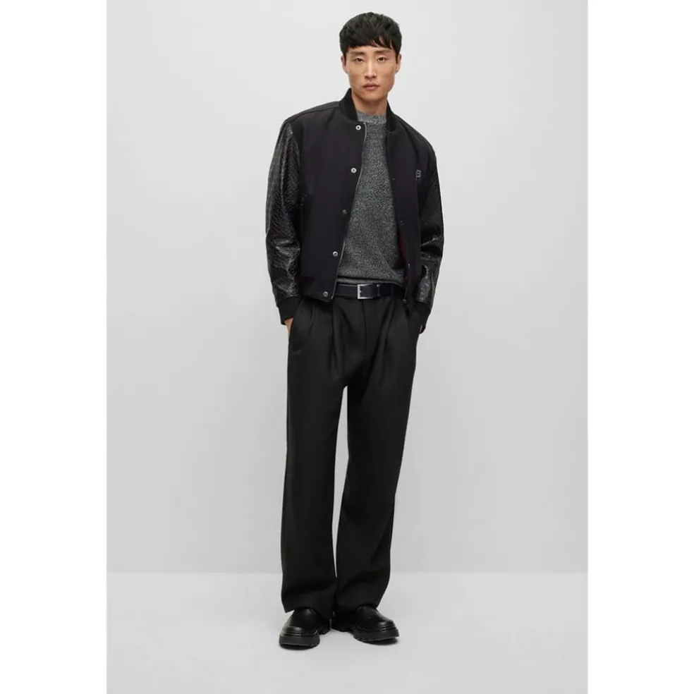 Boss Marameo Crew Neck Regular Fit Sweater in Black