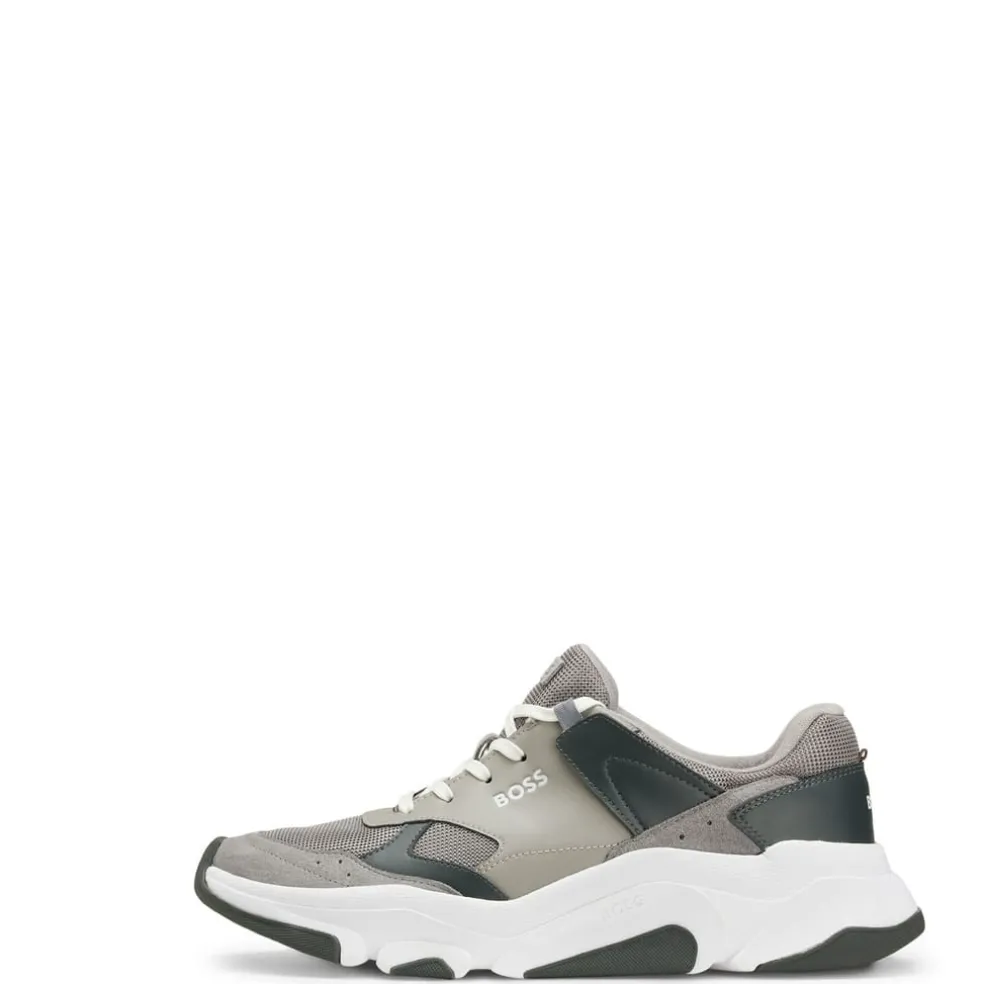 Boss Mens Asher Running Shoes in White