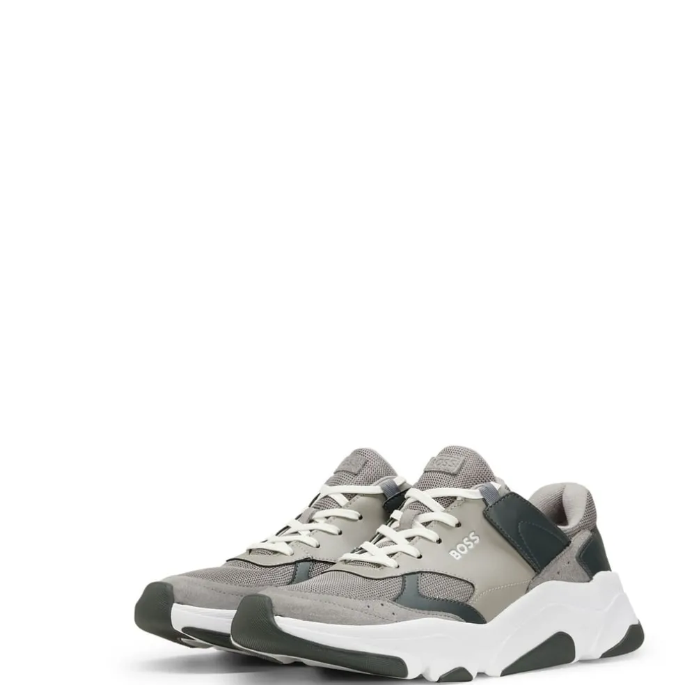 Boss Mens Asher Running Shoes in White