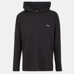 Boss Mens Waffle Ls Shirt H. 10269584 01 Hoody in Black