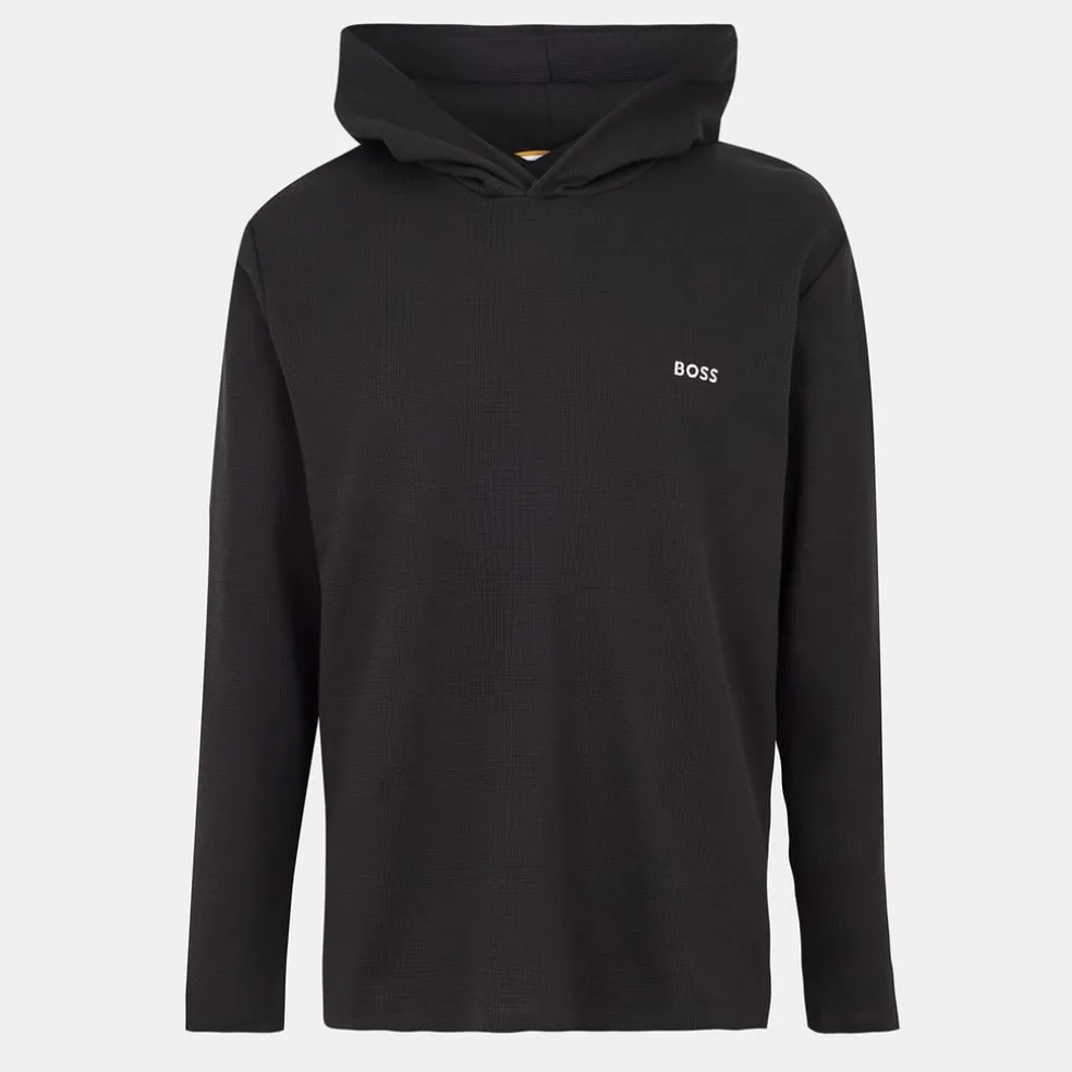 Boss Mens Waffle Ls Shirt H. 10269584 01 Hoody in Black