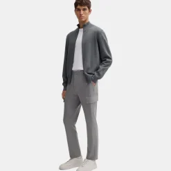 Boss Mock Neck Regular Fit Sweater in Grey