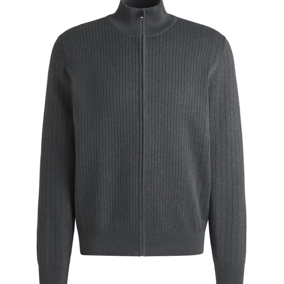 Boss Mock Neck Regular Fit Sweater in Grey
