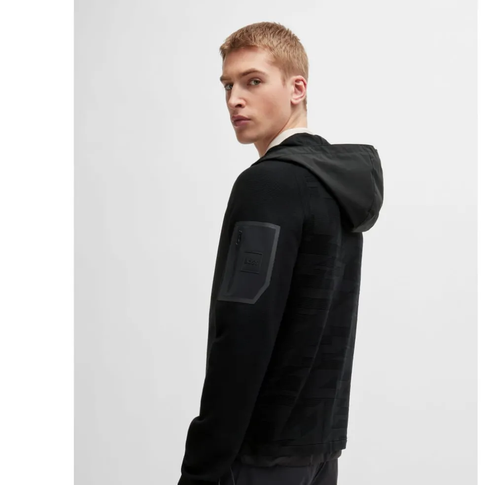 Boss Modak Full-Zip Hoodie in Black
