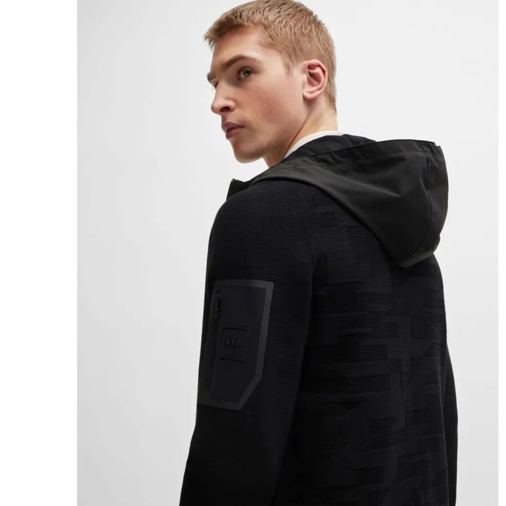 Boss Modak Full-Zip Hoodie in Black