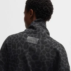 Boss Naomi X Boss Animal-Print Sweatshirt in Black