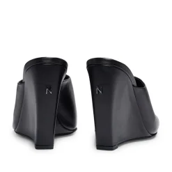 Boss Naomi X Boss Wedge Heel Mules in Black