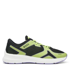 Boss Owen Mixed Material Trainers in Green