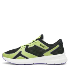 Boss Owen Mixed Material Trainers in Green