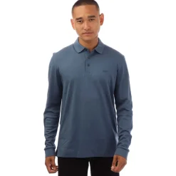 Boss Pado 30 Long Sleeve Polo Shirt in Blue