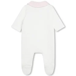 Boss Piece Embroidered Logo Sleepsuit Set Babies in White