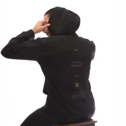 Boss Printed Artwork Zip-Up Hoodie in Black