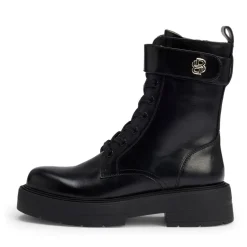 Boss Rebby Block Heel Motorcycle Boots in Black