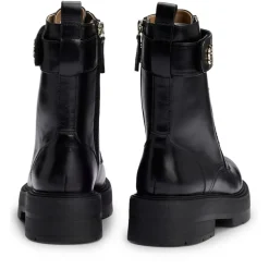 Boss Rebby Block Heel Motorcycle Boots in Black