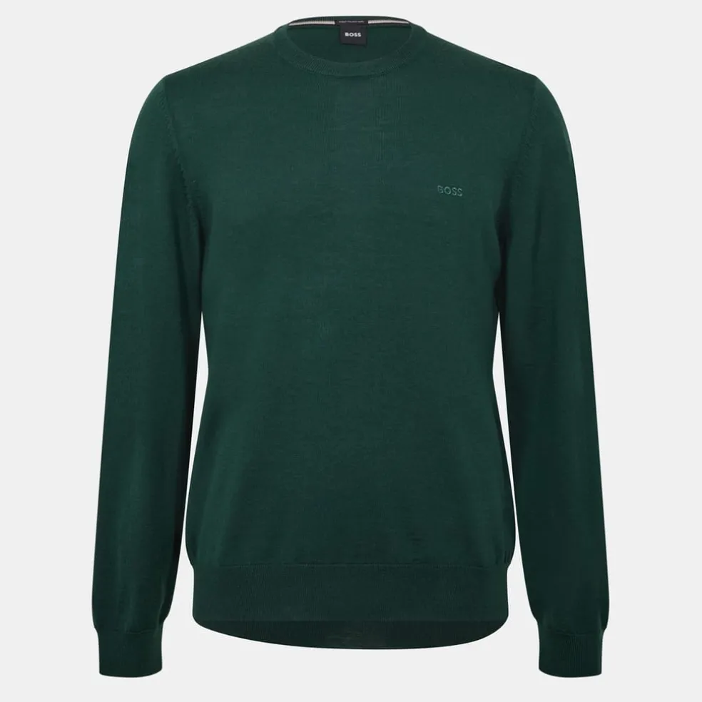 Boss Regular Fit Crew Neck Long Sleeve Sweater in Orange