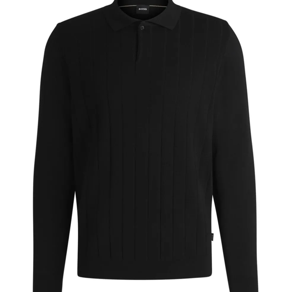 Boss Regular Fit Long Sleeve Sweater in Black