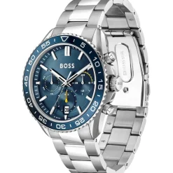 Boss Runner Chronograph Watch in Silver
