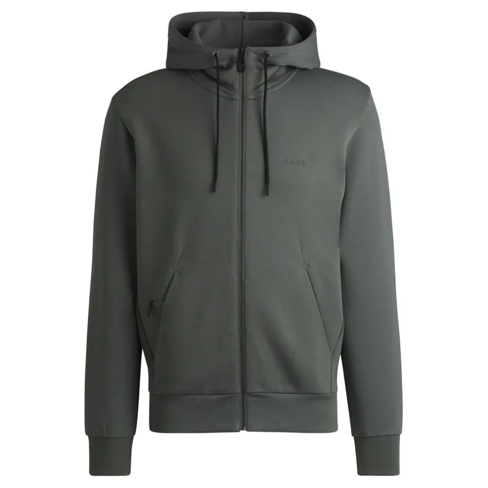 Boss Saggy Zip-Up Hoodie in Grey