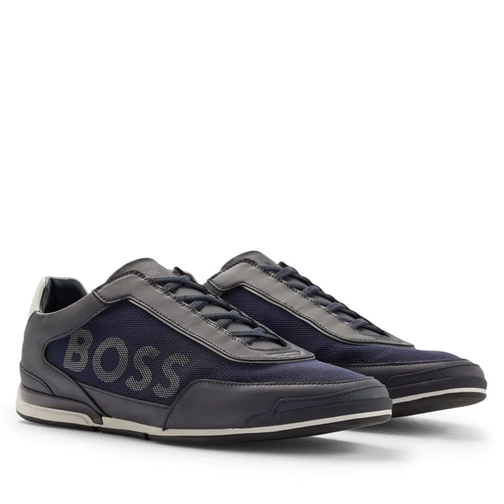 Boss Saturn Slip On Trainers in Dark Blue