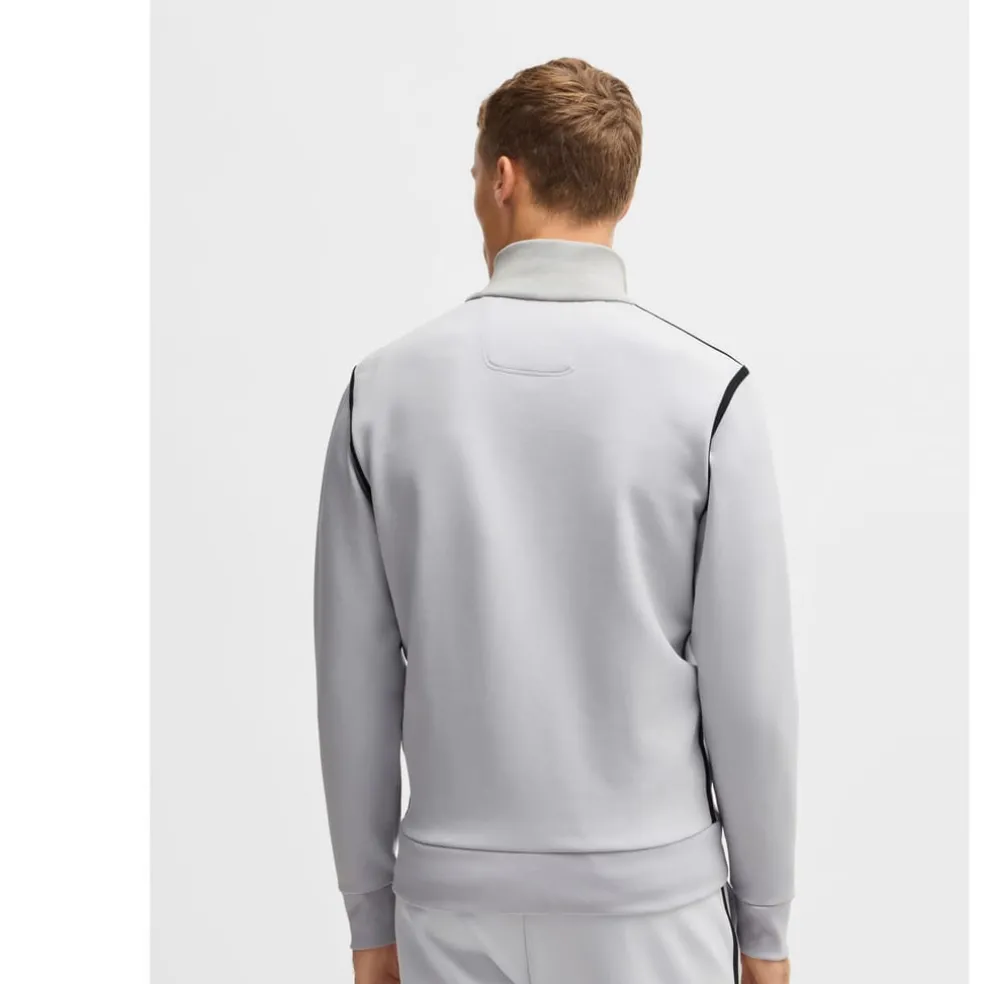 Boss Skaz Tape Full-Zip Sweatshirt in Grey
