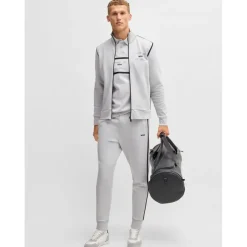 Boss Skaz Tape Full-Zip Sweatshirt in Grey