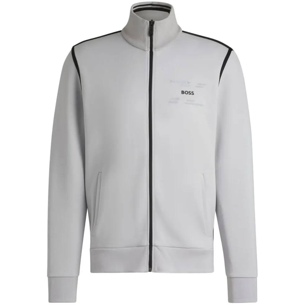 Boss Skaz Tape Full-Zip Sweatshirt in Grey