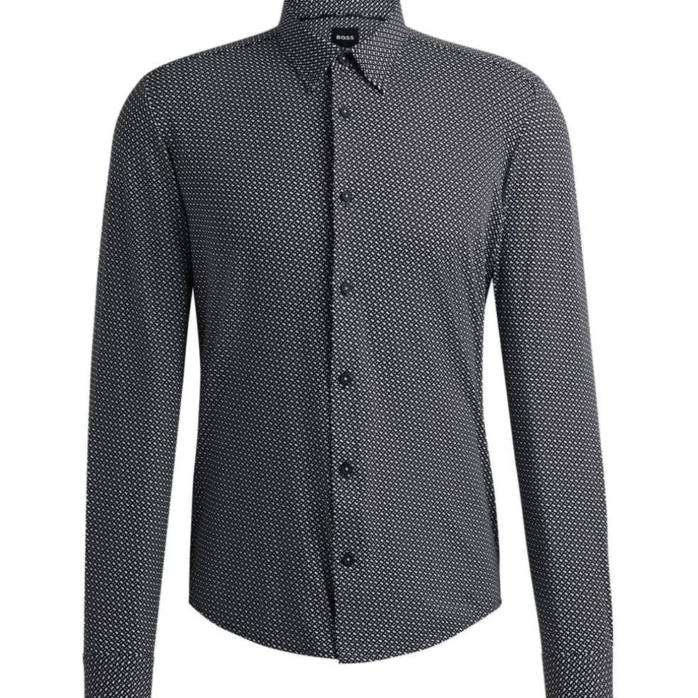 Boss Slim Fit Long Sleeve Shirt in Black