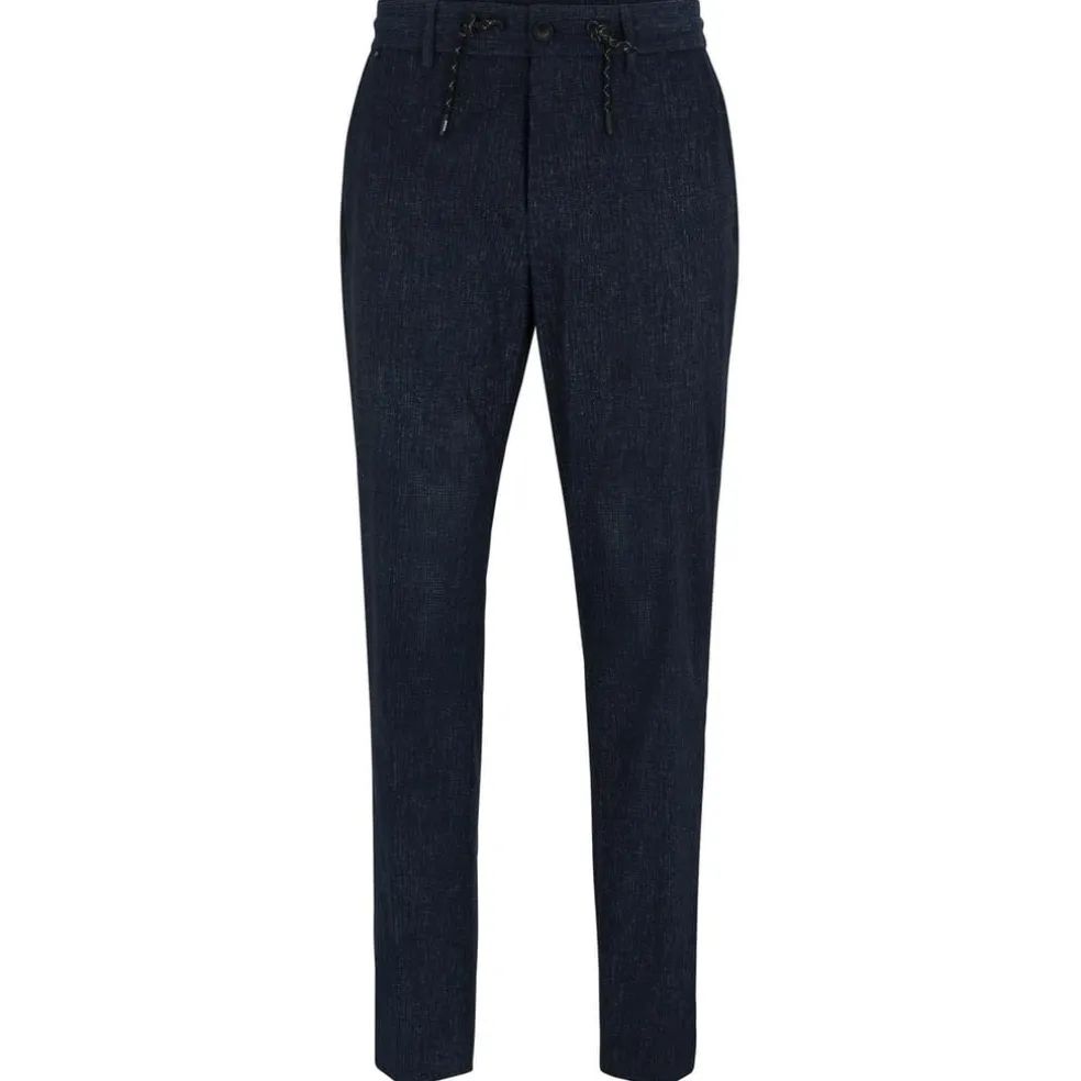 Boss Slim-Fit Trousers in a Water-Repellent Fabric in Blue