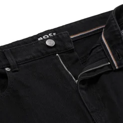 Boss Straight-Fit Cropped Jeans in Black