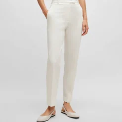 Boss Takareni Regular-Fit Trousers in White