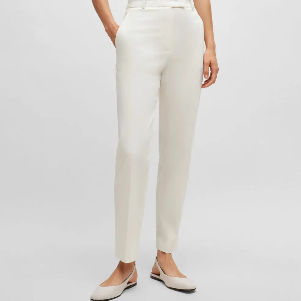 Boss Takareni Regular-Fit Trousers in White