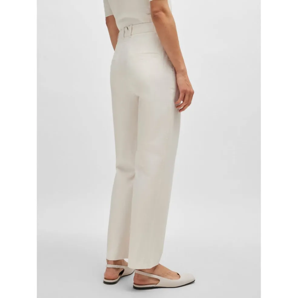 Boss Takareni Regular-Fit Trousers in White